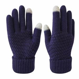 Guantes de punto jacquard de acrílico grueso con LOGO personalizado, para pantalla táctil, estilo liso y moderno, con borde suave, para invierno - Product Image 2