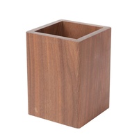 Organisateur de bureau LOGO, cadeau d'affaires, porte-stylos en bois sur pied, porte-stylos hexagonal créatif en noyer noir
