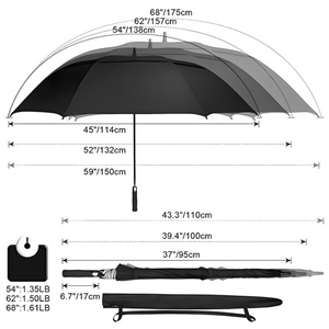 Heavy Duty extra Large 72 Inch Double Layer Golf <b>Umbrella</b> Windproof air Vented Uv Resistance Manual Control Strong <b>Umbrellas</b> - Product Image 5