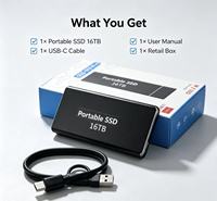 Disque SSD portable 128 Go, Disque dur externe 16 To USB 3.1 Type-C, Disque SSD haute vitesse, Dispositif de stockage portable pour PC