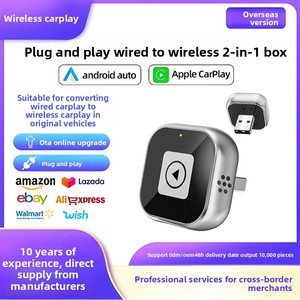 Boîte de navigation intelligente 2-en-1 sans fil CarPlay & Android <span class=keywords><strong>Auto</strong></span> avec interface USB+Type-C, modèle en alliage d'aluminium A21 - Product Image 3