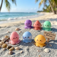 Mascottes innovantes Coastalcore Macaron Pastel, breloques méduse en résine élégantes et polies, figurines féeriques, kits DIY, cadeaux de décoration