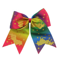 Grand nœud pour cheveux de 6 pouces pour enfants, motif écailles de sirène, avec paillettes et ruban, écologique, fait main, motif dessin animé, pour accessoires capillaires