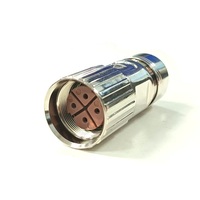 Conector Hembra M23 de 4 Pines, Tipo Soldadura Recta, para Cable de Alimentación de Servomotor