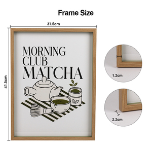 Affiche murale moderne <span class=keywords><strong>de</strong></span> style japonais, impression sur toile, art linéaire thé matcha, encadrée en bois, pour décoration murale <span class=keywords><strong>de</strong></span> salon et <span class=keywords><strong>de</strong></span> maison - Product Image 4