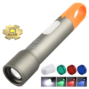 Lanterna led de multifunção com zoom, com zoom, poderosa, USB-C, recarregável, mini-lanterna, para área externa, acampamento, lanterna de emergência