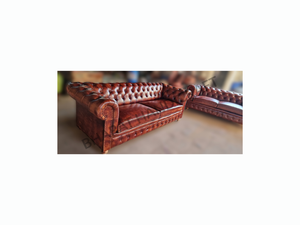 Sofá Chesterfield de 3 Plazas con Tapicería de Cuero Clásica con Botones Profundos, Diseño Elegante y Atemporal, Cojines Cómodos - Product Image 2
