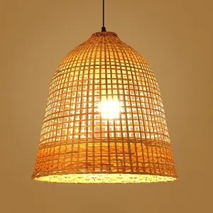 Japan style decorative natural hanging woven bamboo pendant lights