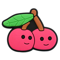 Breloque de chaussure en forme de fruit rouge de dessin animé, patch en PVC souple, pour coque de téléphone, breloques mignonnes DIY, ornements de chaussure fraise pastèque