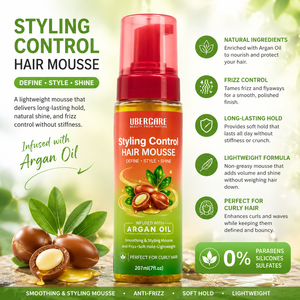 <span class=keywords><strong>Mousse</strong></span> <span class=keywords><strong>Coiffante</strong></span> Unisexe pour Cheveux Bouclés <span class=keywords><strong>à</strong></span> <span class=keywords><strong>l</strong></span>'<span class=keywords><strong>Huile</strong></span> <span class=keywords><strong>d</strong></span>'<span class=keywords><strong>Argan</strong></span> Naturelle, Fixation Forte, <span class=keywords><strong>D</strong></span>éfinition des Boucles, Hydratation et Volume, Marque Privée - Product Image 5