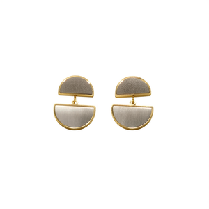 Boucles d'oreilles pendantes unisexes tendance géométriques en acier inoxydable 316L avec placage or PVD, durables et résistantes - Product Image 2