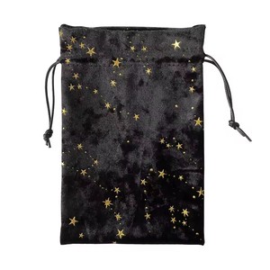 Velvet Tarot Oracle Cards Storage Bag Star Printed Tarot Pouch Rune <b>Dice</b> Crystal Jewelry Bag Multiple Use Pouch for Home Storage - Product Image 5