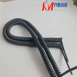 OEM Factory 2 3 4 5 6 7 8 9Core PVC PUR Spring Wire Coiled Spiral Cable