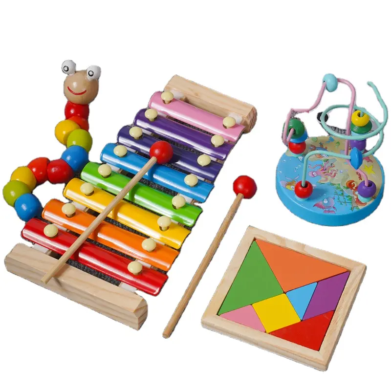 Музыкальный инструмент, Магнитные Развивающие наборы для детей, деревянный Монтессори, обучающая доска, геометрическая форма, игра для рыбалки