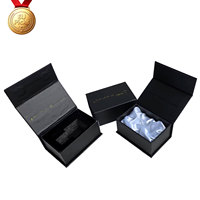 Boîte à bijoux magnétique en forme de livre, boîtes rigides pour boucles d'oreilles, colliers, bagues avec impression en relief pour l'emballage
