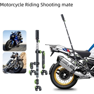 Kit de Soporte para Cámara de Acción para Motocicleta/<span class=keywords><strong>Bicicleta</strong></span>, Poste Telescópico con 3 Abrazaderas Tipo Cangrejo para Insta360 <span class=keywords><strong>GoPro</strong></span> DJI, para Vlogs de Ciclismo - Product Image 1