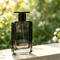Flacon de parfum pour homme personnalisé, noir, luxe, 50 ml, flacon en verre vide pour parfum, emballage avec boîte