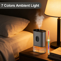Diffuseur d'huiles essentielles à air froid professionnel, avec coque métallique, écran et lumière ambiante, 50 ml, sans eau, technologie nano, pour la maison