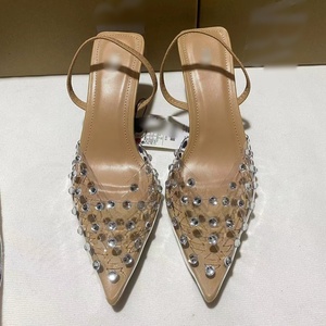 Sandalias QuiteS Za Baotou 2026, Nuevas Sandalias de Verano con Pedrería, Tacones Altos Puntiagudos, Elegantes, para Mujer, Transparentes de PVC - Product Image 1