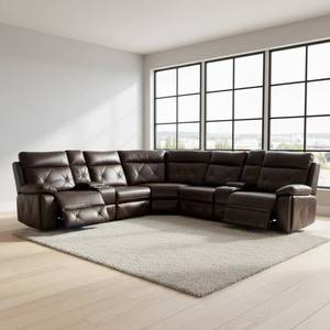 Canapé sectionnel inclinable Frank au design ergonomique, 6 places, avec éclairage LED, idéal pour les grandes réunions de famille et les espaces sociaux - Product Image 2