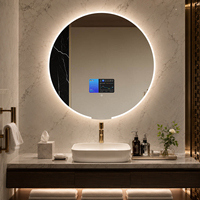 Miroir intelligent Android rond OEM ODM avec écran tactile de 7 pouces, étanche IPX4, anti-buée pour hôtel