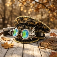 Chapeau de capitaine steampunk en strass à faible MOQ, chapeau de pirate avec logo personnalisé, idéal pour les bals victoriens et les danses régionales