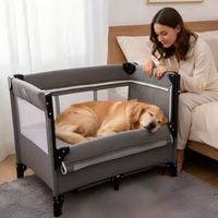 Lit pour animaux de compagnie USMILEPET, lit double à hauteur réglable, pour chats et petits chiens jusqu'à 15 kg