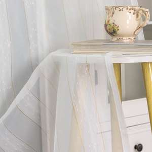 Tela Moderna para Cortinas Transparentes con Rayas Doradas, 140-360 cm, Transpirable, para Ventanas de Dormitorios y Hoteles - Product Image 3