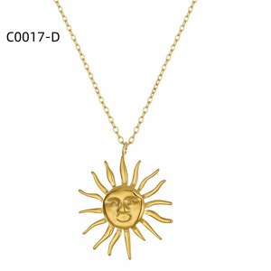 Amy Amy Sun <b>Face</b> Pendant Necklace Silver Plated Alloy Women's Vintage Everyday Jewelry Gift Box Chain C0017 - Product Image 2