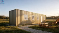 Maison conteneur maritime modifiée de 40 pieds, cabane préfabriquée portable pour le glamping, l'hébergement de vacances, la maison d'hôtes de jardin