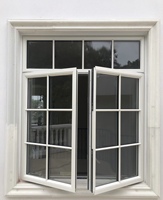 Ventanas de Rejilla Horizontal Estilo Francés con Marco de Plástico, Vidrio Templado y Mosquitera Magnética