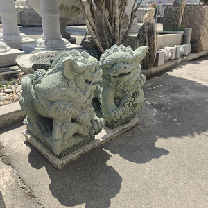 Statua di Cane Fu in Pietra Cinese di Alta Qualità, Sculture di Leoni Foo Dog in Vendita, <span class=keywords><strong>Altezza</strong></span> 37cm - Product Image 3