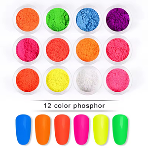 Lot de 6/12 poudres lumineuses pour manucure, pigment DIY pour salon de manucure, néon, marque privée, paillettes bonbons, outil d'art des ongles, vente en gros - Product Image 3