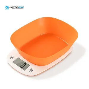 El más nuevo diseño 5kg ABS cocina electrónica herramientas de medición de alimentos pantalla LCD Mini báscula Digital con cuenco reutilizable de 1,1 litros