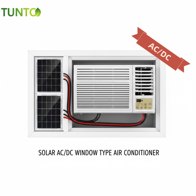 Solar AC DC Window Type Air Conditioner 5000BTU 9000BTU 12000BTU 1Ton 2Tons for Middle East Off Grid Cooling