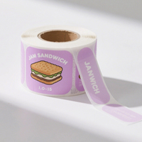 Stiker Label Makanan Bentuk Kustom, Tahan Air, Anti Gores, Anti UV, Perekat Gulung Cetak Kustom untuk Camilan