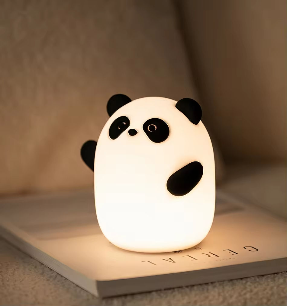 Silicone Panda LED Night Light RGB Color Changing Atmosphere Lamp with Projection for Living Room