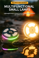 Lanterna da Campeggio d'Emergenza 9*LED RGB Colorata 300LM con Gancio Magnetico IP44 Impermeabile 10 Modalità Ricarica Type-C per Officina e Giardino