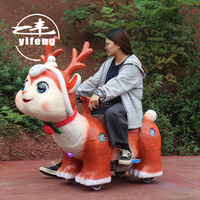 Véhicule Électrique Animatronique en Forme de Cerf de Dessin Animé, à Batterie, pour Enfants, Direct Usine, pour Parc d'Attractions