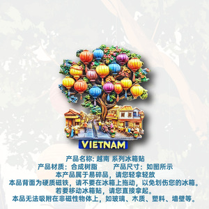 Magnete per Frigorifero in Resina 3D di Hoi An Vietnam, Lanterna su Strada Antica, Souvenir di Viaggio, Decorazione per la Casa - Product Image 4