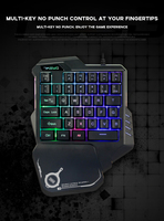 Clavier de jeu mécanique filaire rétro-éclairé rvb, utilisable avec une main, pour gamer professionnel, 1 pièce