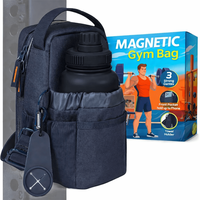 Sac de sport magnétique avec pochette pour bouteille d'eau, sac à dos de sport durable compatible MOLLE pour hommes