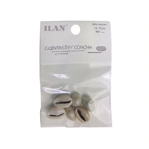 Perline di conchiglia Ilan 14-16 mm per artigianato fai da te, 6 pezzi - Product Image 1