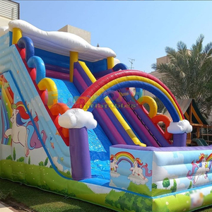 Mega rainbow unicorn inflatable <b>slide</b> for party commercial bounce house kids jumping castle tobogan hinchable - Product Image 2