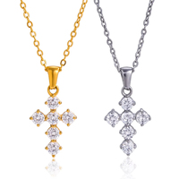 Collier minimaliste en cristal scintillant en forme de croix, hypoallergénique, en acier inoxydable, accessoires délicats pour la clavicule, livraison rapide