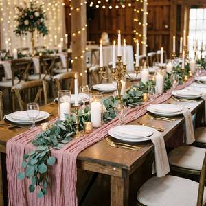 Nappe <span class=keywords><strong>de</strong></span> table en <span class=keywords><strong>gaze</strong></span> froissée style bohème rustique, prête à l'emploi, pour décoration <span class=keywords><strong>de</strong></span> mariage et <span class=keywords><strong>de</strong></span> fête, taille personnalisée, plusieurs couleurs – Meilleures ventes - Product Image 5