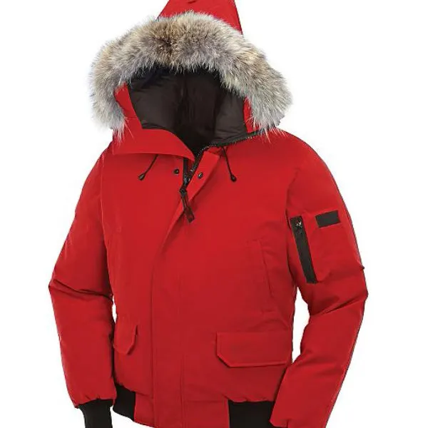 FIVEOCEANS 2023 jaket bertudung pria, jaket penahan angin kerah bulu luar ruangan modis tebal bebek musim dingin
