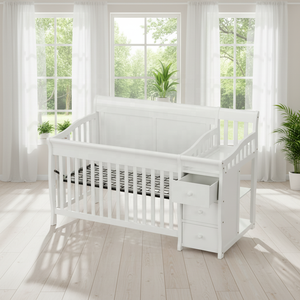 Culla in Legno per Neonati Personalizzabile con Logo, Divano Letto, Base in Ferro con Cassetti e <span class=keywords><strong>Fasciatoio</strong></span> - Vendita all'Ingrosso - Product Image 1