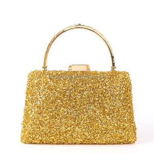 Bolso de Mano de Lujo para Mujer, para Boda, Fiesta, con Pedrería, Cristal, para Cosméticos, Material PU, Cierre a Presión - Product Image 1