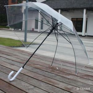 <span class=keywords><strong>Parapluie</strong></span> <span class=keywords><strong>transparent</strong></span> en PVC à long manche avec impression de logo, UPF 30+, pour femmes, adultes, pluie, mariage, usage quotidien - Product Image 4